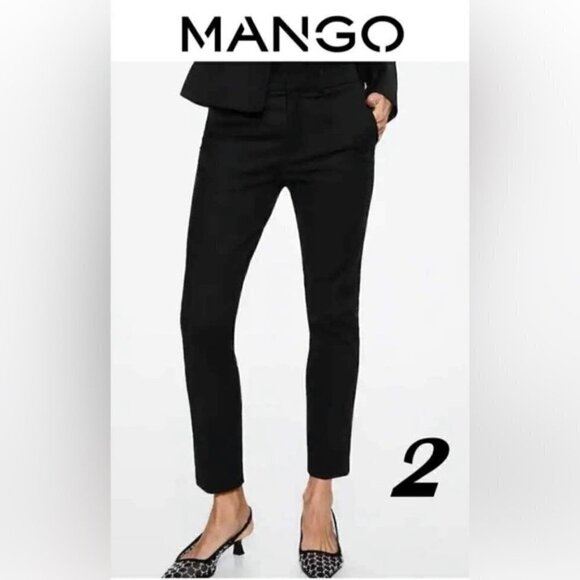 Mango, Women’s Suit slim fit trousers - Black. Size: 2 US. NWT - Picture 1 of 14